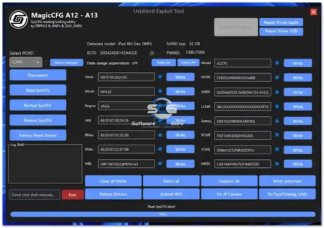 USBLiter8 A12 & A13 Tool (MagicCFG) Free Download – Official iDevice Service Tool.webp