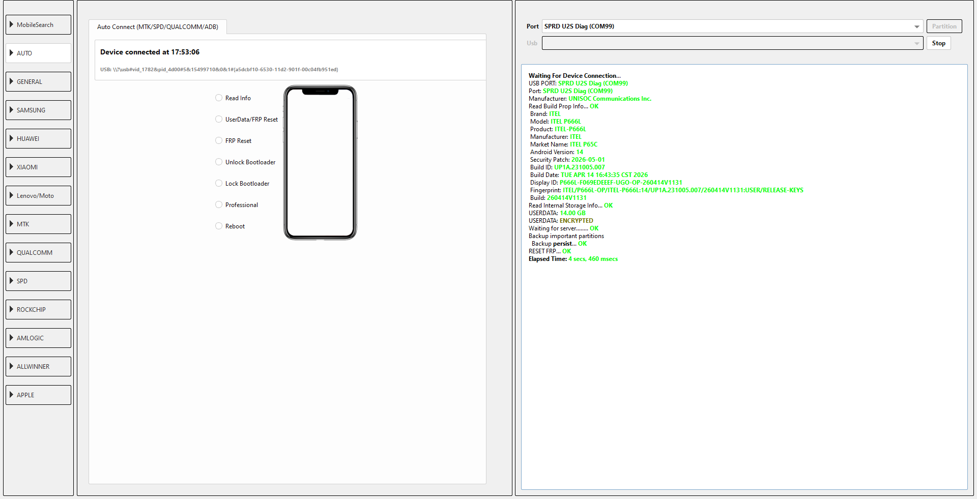 ITEL P666L frp reset done with eft pro.png